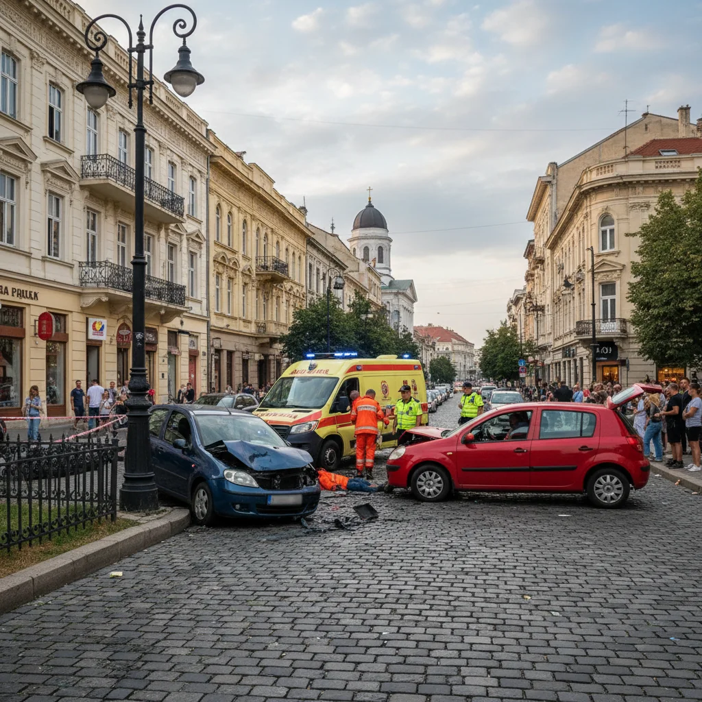 Accident rutier în centrul Constanței pe 24 decembrie. O persoană a avut nevoie de îngrijiri medicale