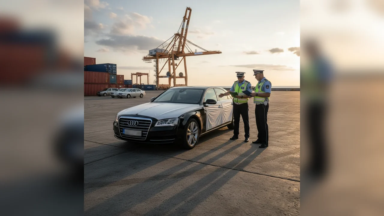 Autoturism de lux căutat în Lituania, depistat în Portul Constanța înainte de export