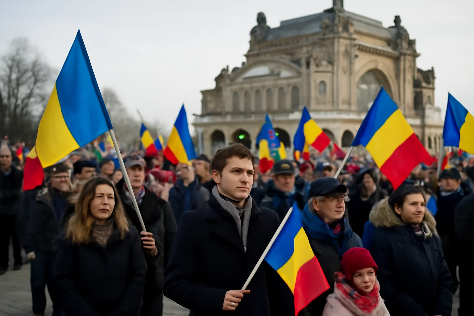 Ceremonii la Constanța, în Piața Ovidiu, cu ocazia împlinirii a 167 de ani de la Unirea Principatelor Române