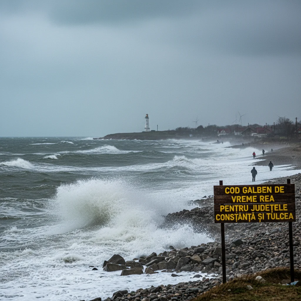 Cod galben de vreme rea la Constanța: vânt puternic și precipitații mixte anunțate în Dobrogea