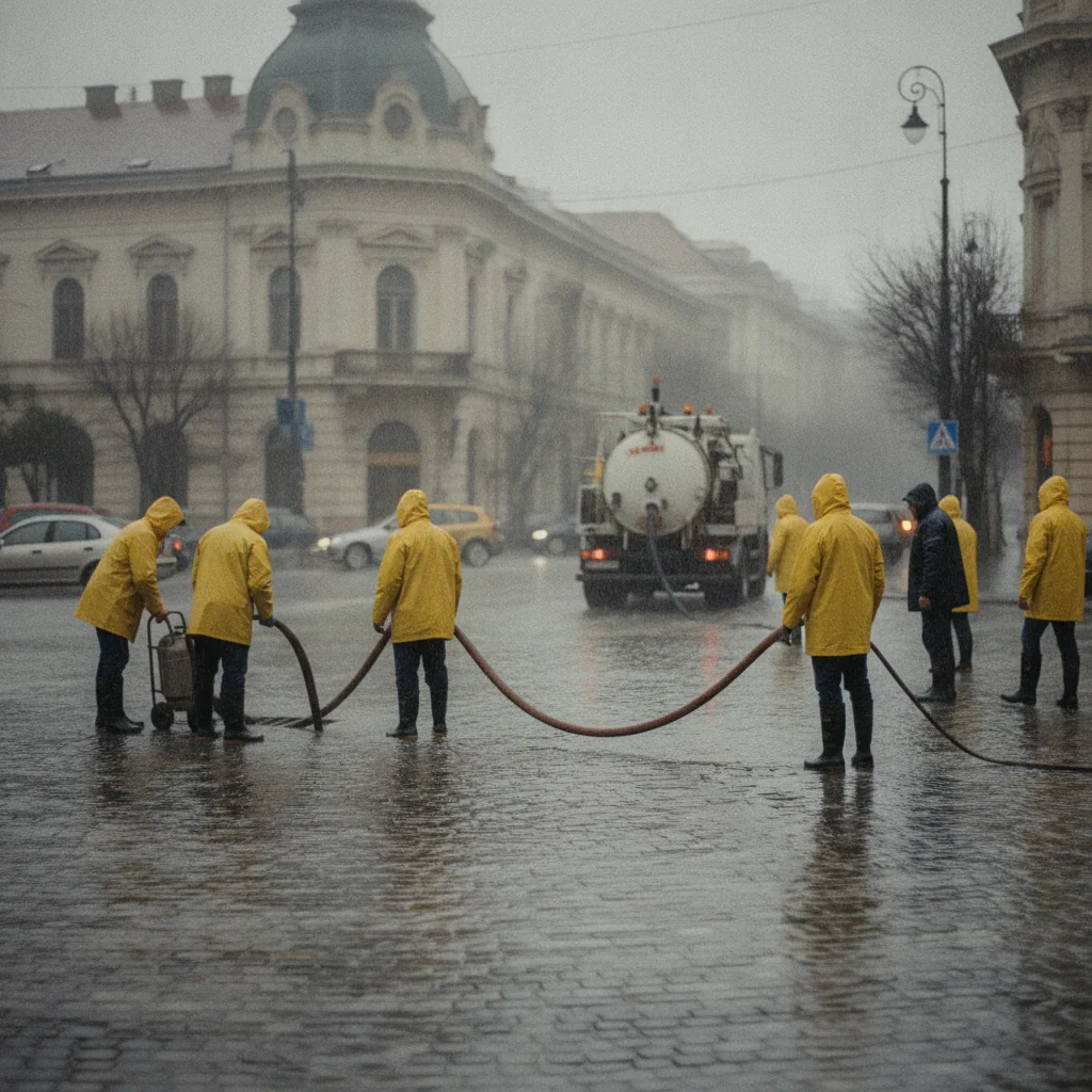 Constanța: intervenții după ploile torențiale, inclusiv pe strada Răsuri