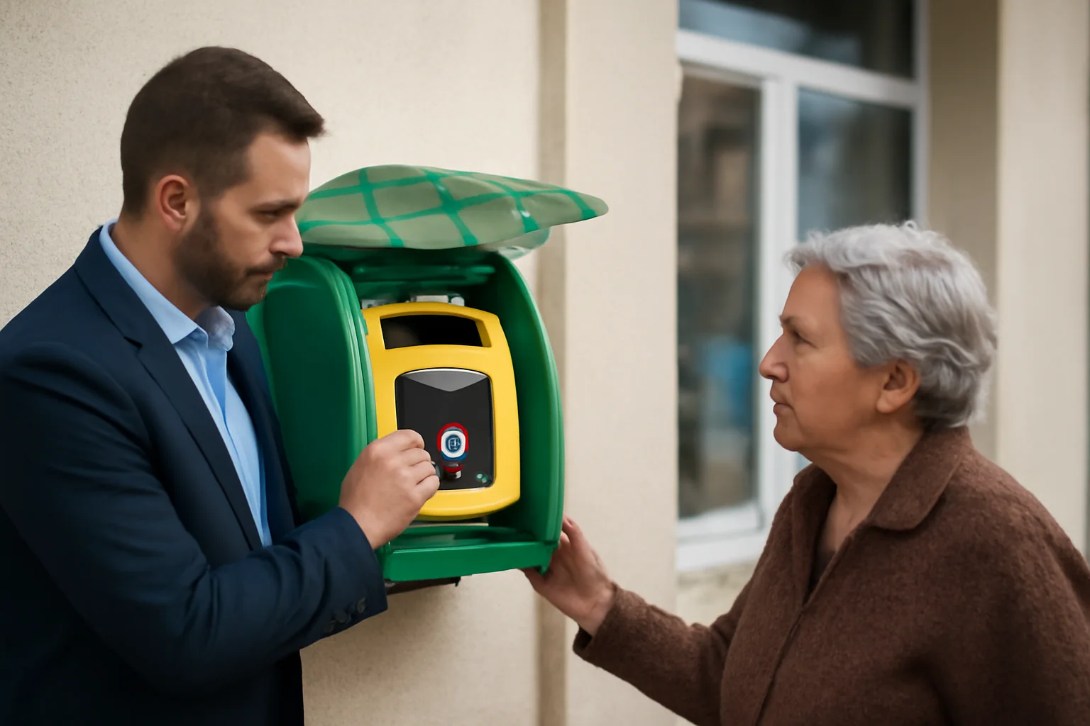Defibrilator semi-automat la Casa Județeană de Pensii din Constanța