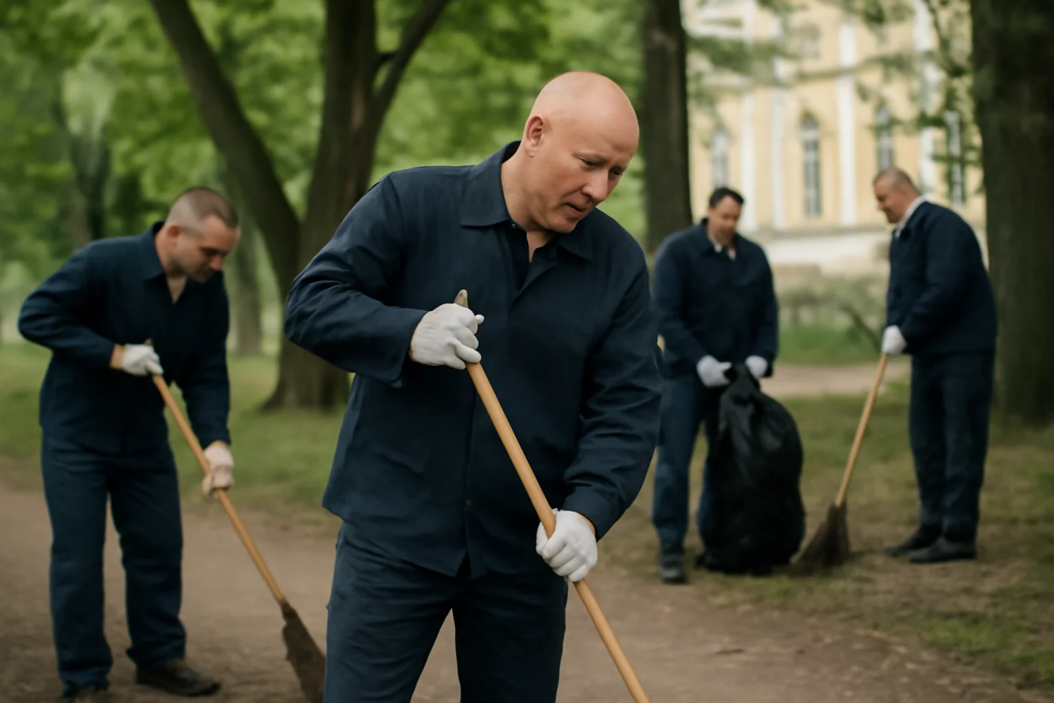 Deținuții de la Poarta Albă participă la curățenia complexului muzeal