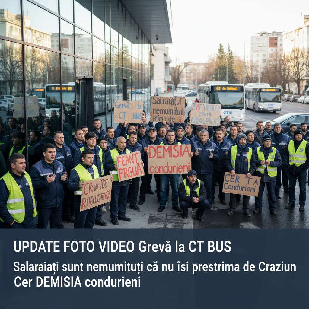 Grevă la CT BUS – Angajații protestează pentru că nu au primit prima de Crăciun și cer demisia conducerii