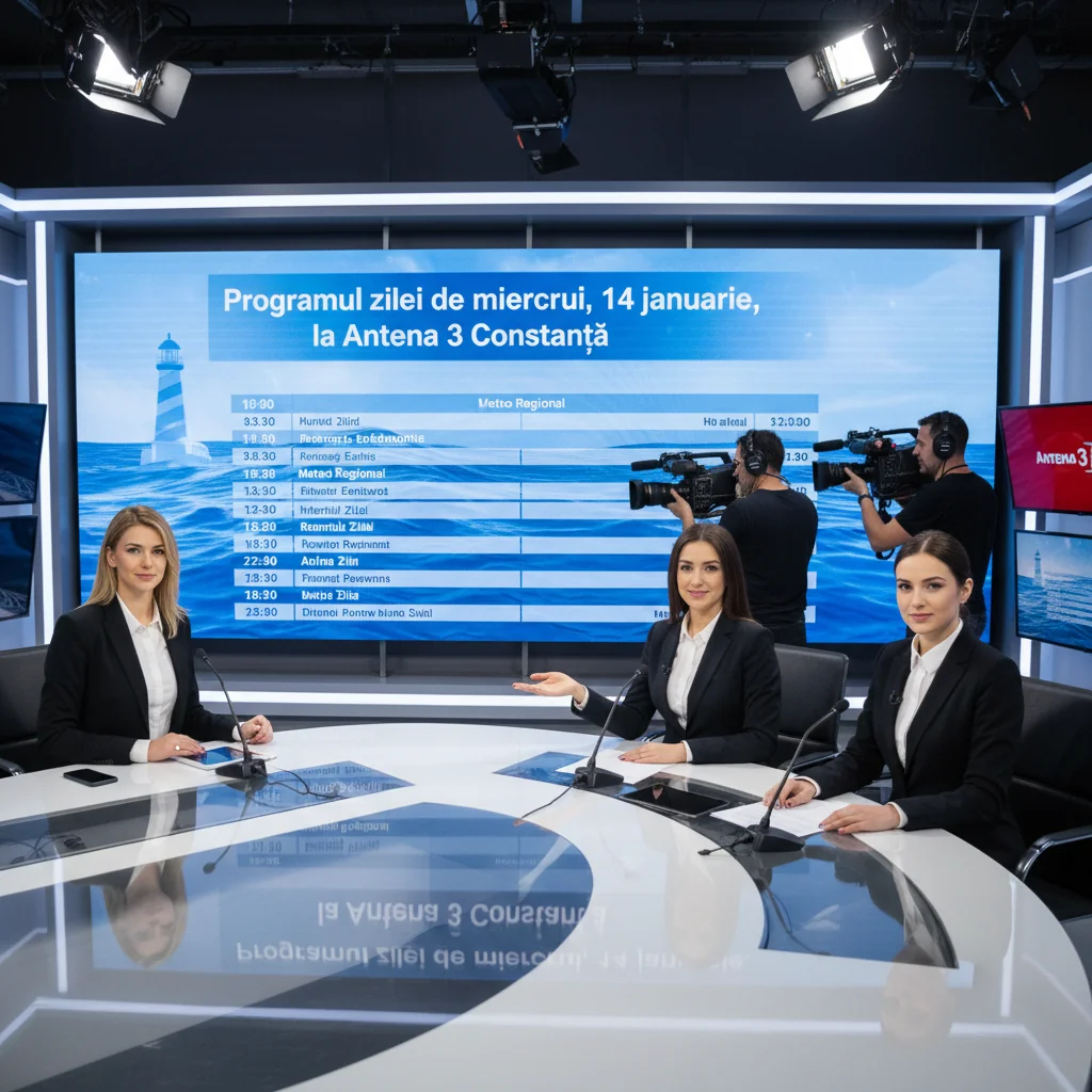 Grila Antena 3 Constanța pentru miercuri, 14 ianuarie 2026: emisiuni de actualitate și dezbateri locale
