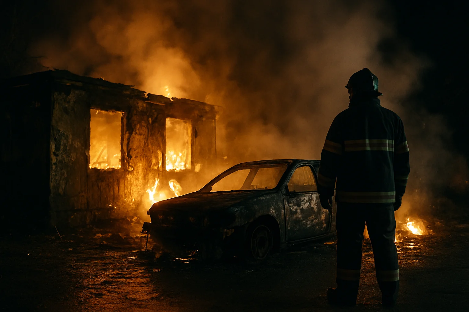 Incendii în Constanța: Clădire abandonată și mașină pe A4