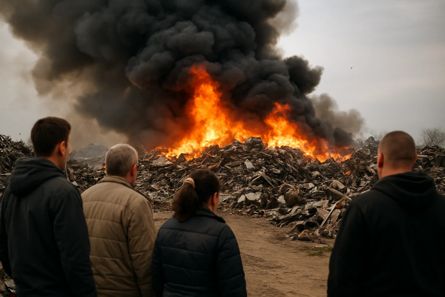 Incendiu la depozit de fier vechi în Port Agigea, emis RO-Alert