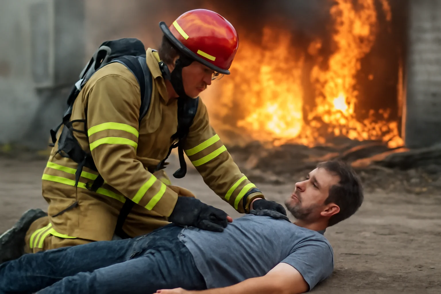 intervenție rapidă a pompierilor și o victimă conștientă