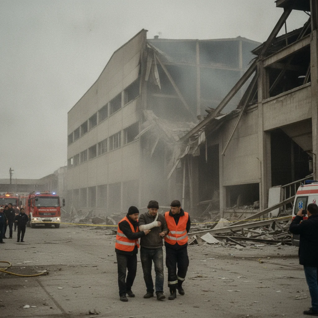 Medgidia: explozie la fabrica de amidon; două persoane rănite
