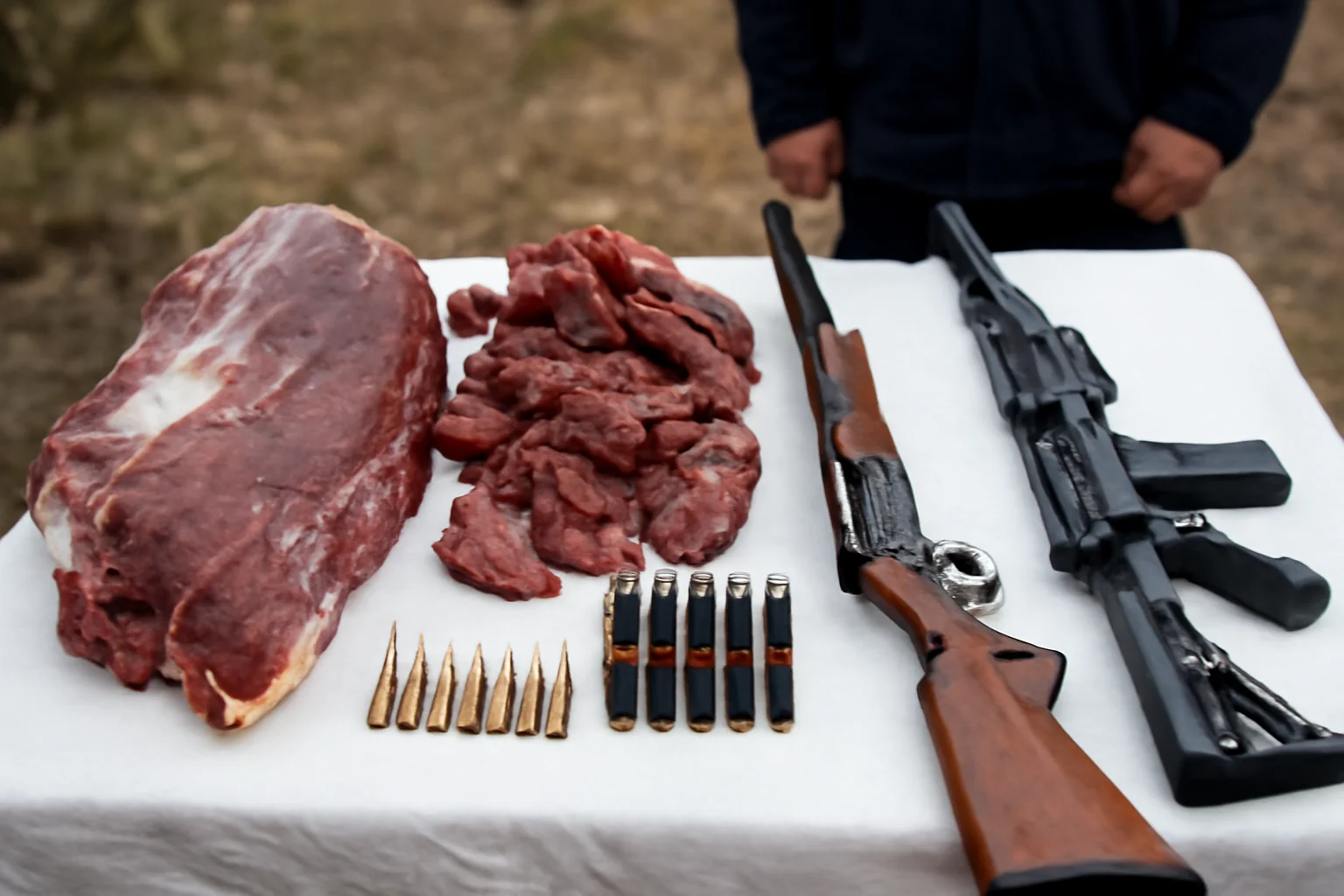 polițiștii găsesc carne de vânat, arme și muniție în timpul perchezițiilor