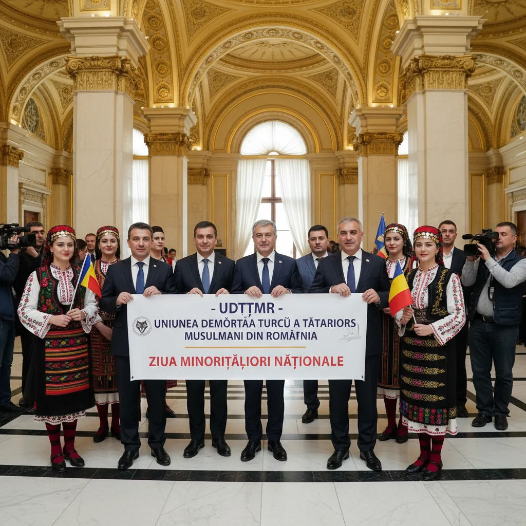 Reprezentanții UDTTMR, conduși de Gelil Erseghep, participă la celebrarea Zilei Minorităților Naționale la Palatul Parlamentului