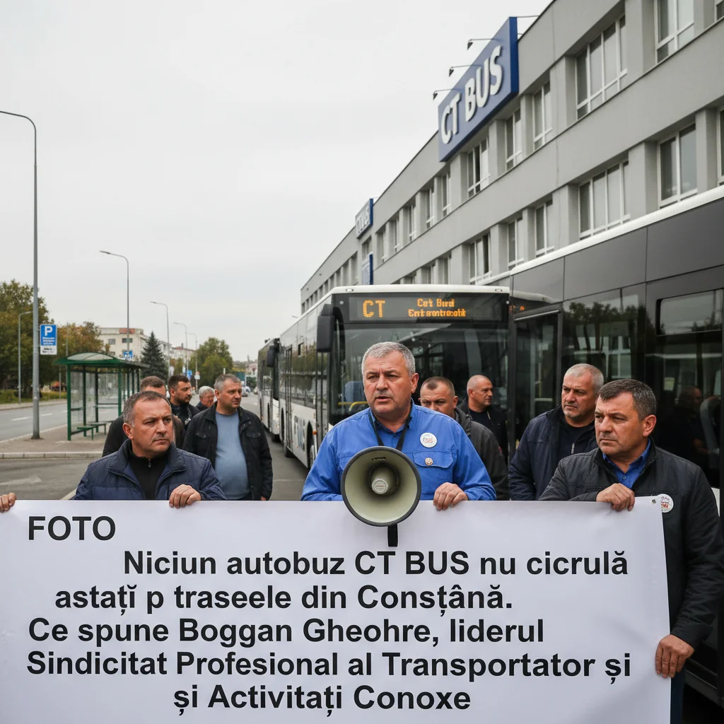 Toate autobuzele CT BUS au oprit circulația astăzi – declarația lui Bogdan Gheorghe, liderul Sindicatului Transportatorilor