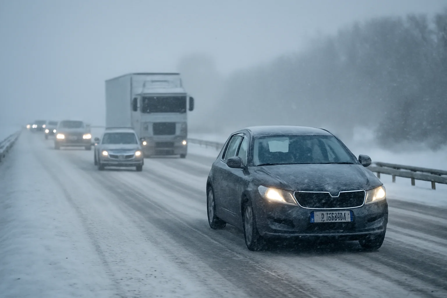 Trafic rutier în condiții de iarnă pe autostrada A2 București–Constanța, atenționare pentru șoferi la Constanța