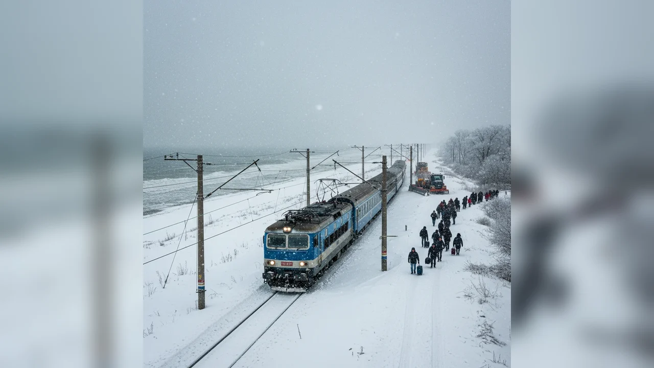 Traficul feroviar din Constanța, perturbat de vremea severă la început de ianuarie