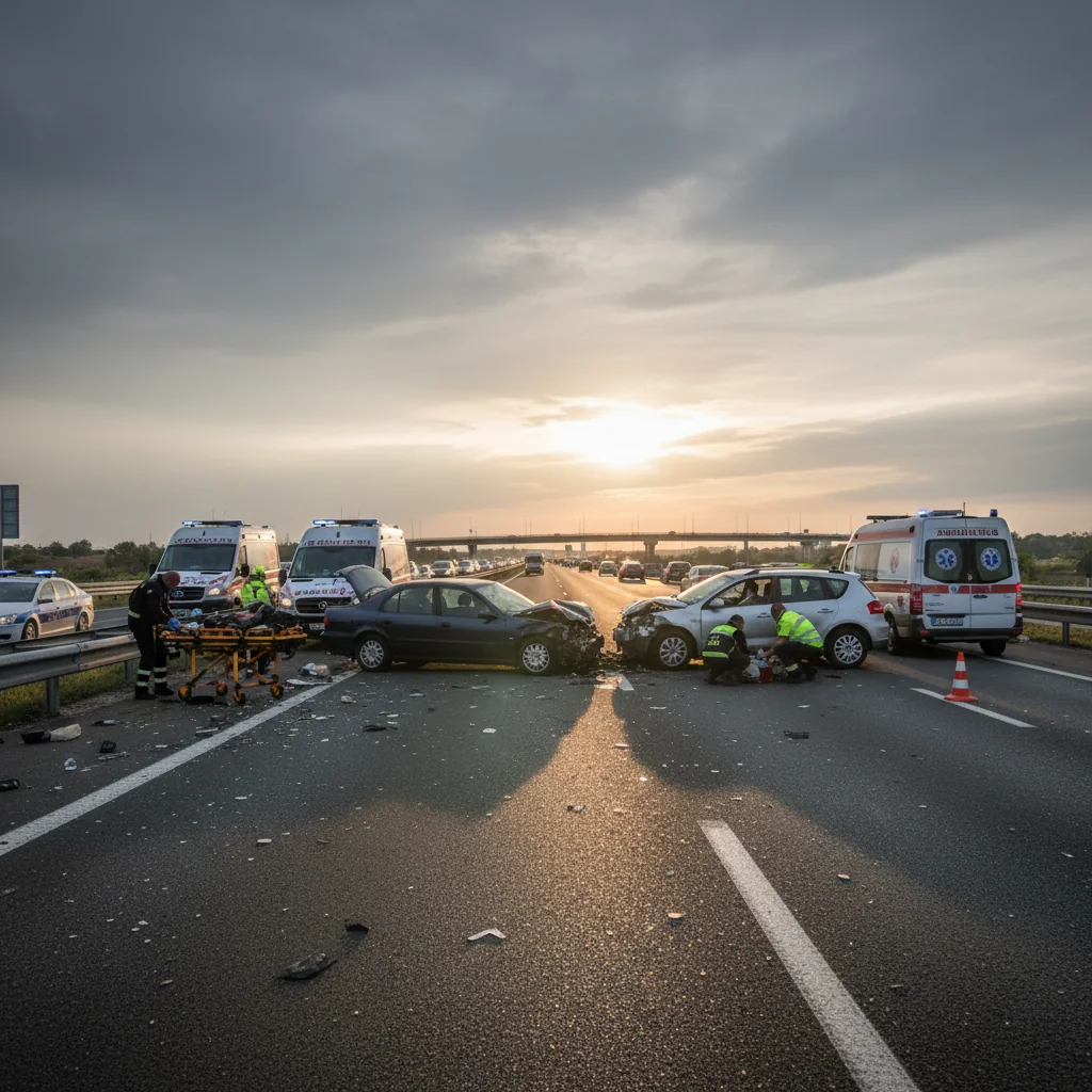 Trei persoane rănite într-un accident pe autostrada A4, în zona Constanța