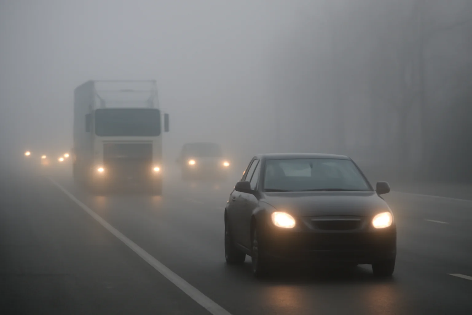 Vizibilitate redusă din cauza ceții pe șosele în mai multe județe ale țării, inclusiv în Constanța